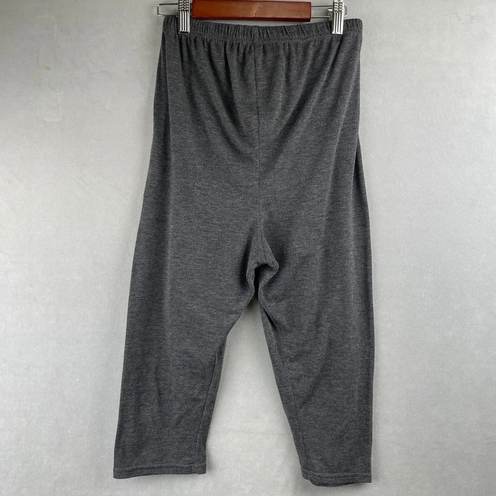 Boohoo Wmn Charcoal Grey Heathered Jersey Maternity Lounge Capri Pants Elastic 6